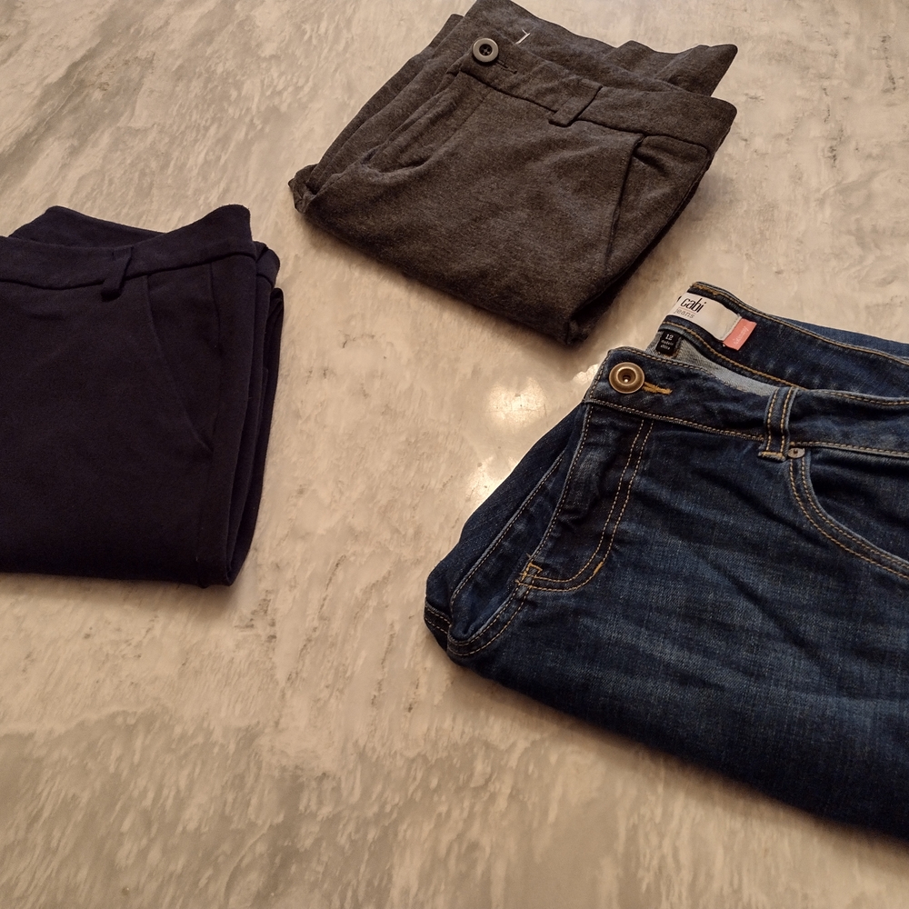 CAbi Pants-1 Skinny Jeans, 1 Black Dress, 1 Gray Casual